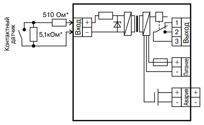 Схема подключения барьеров МТМ501-06 