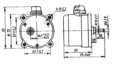 Схематическое изображение электродвигателя Д-219П1