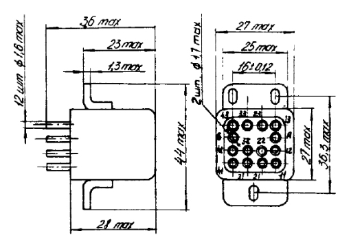Размеры электромагнитного реле РЭН-35
