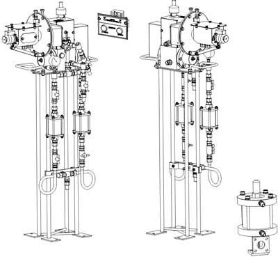 Схематическое изображение установки гидравлических регуляторов давления УГРД