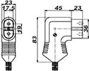 Рис.1. Габаритный чертеж ZA 729 Si-TX1006 термостойкого разъема