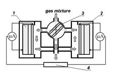 Схема конструкции системы электрохимических сенсоров