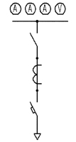 Однолинейная схема панелей ЩО-70К-1-34 и ЩО-70К-1-36