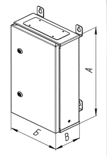 Схематическое изображение размеров шкафов МЦС-641,5 - МЦС-1283