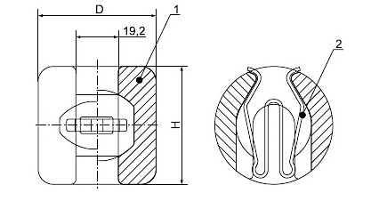 Размеры ушка УД-7-16, УД-12-16