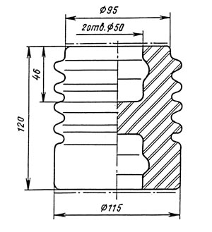 Размеры изоляторов ОФР-10-750м